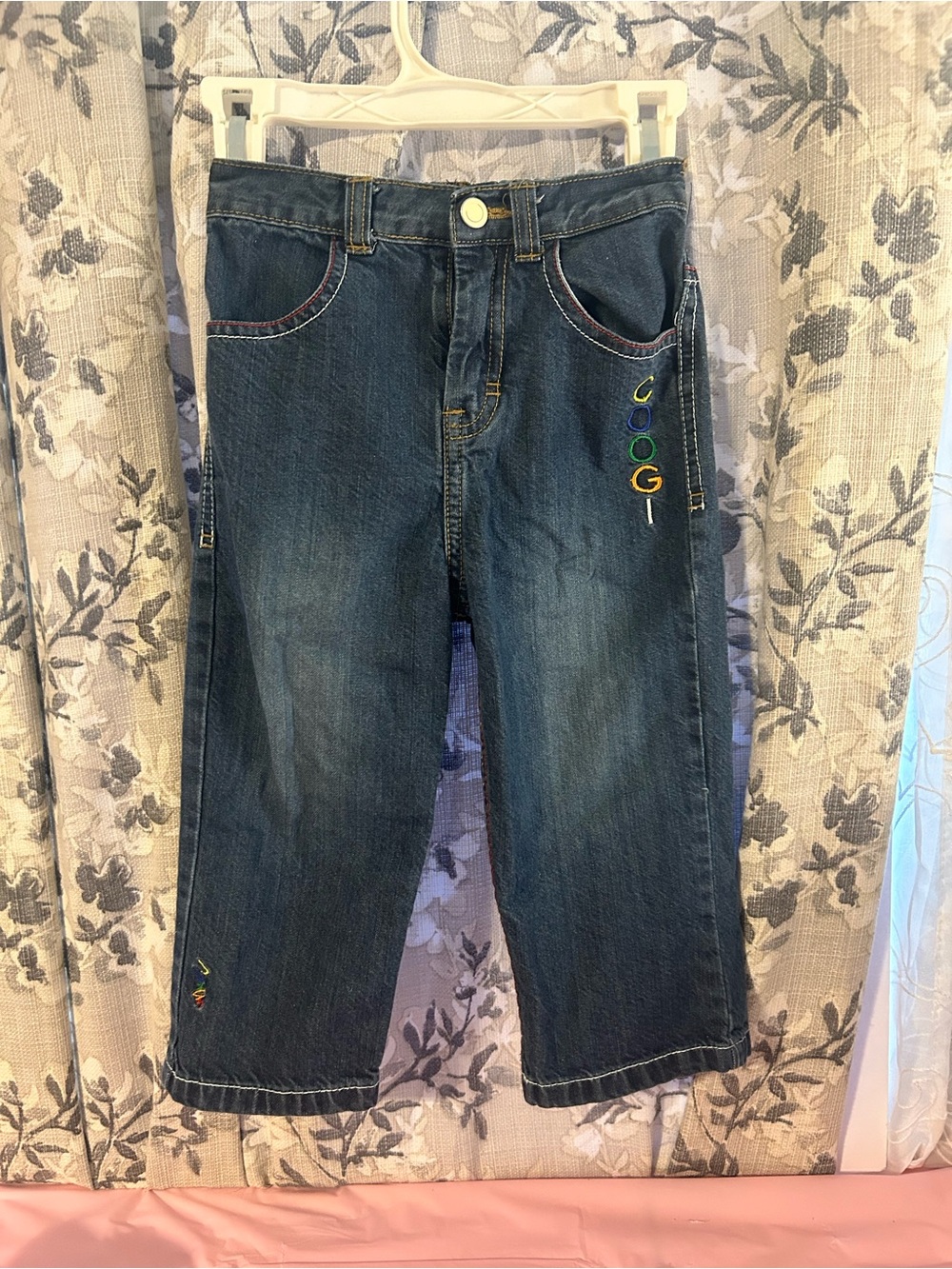 COOGI Kids Denim Jeans in Blue with Multicolor Embroidery